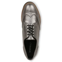 Outlet Vionic Alfina Oxford (Wide) Black Patent|Pewter Metallic