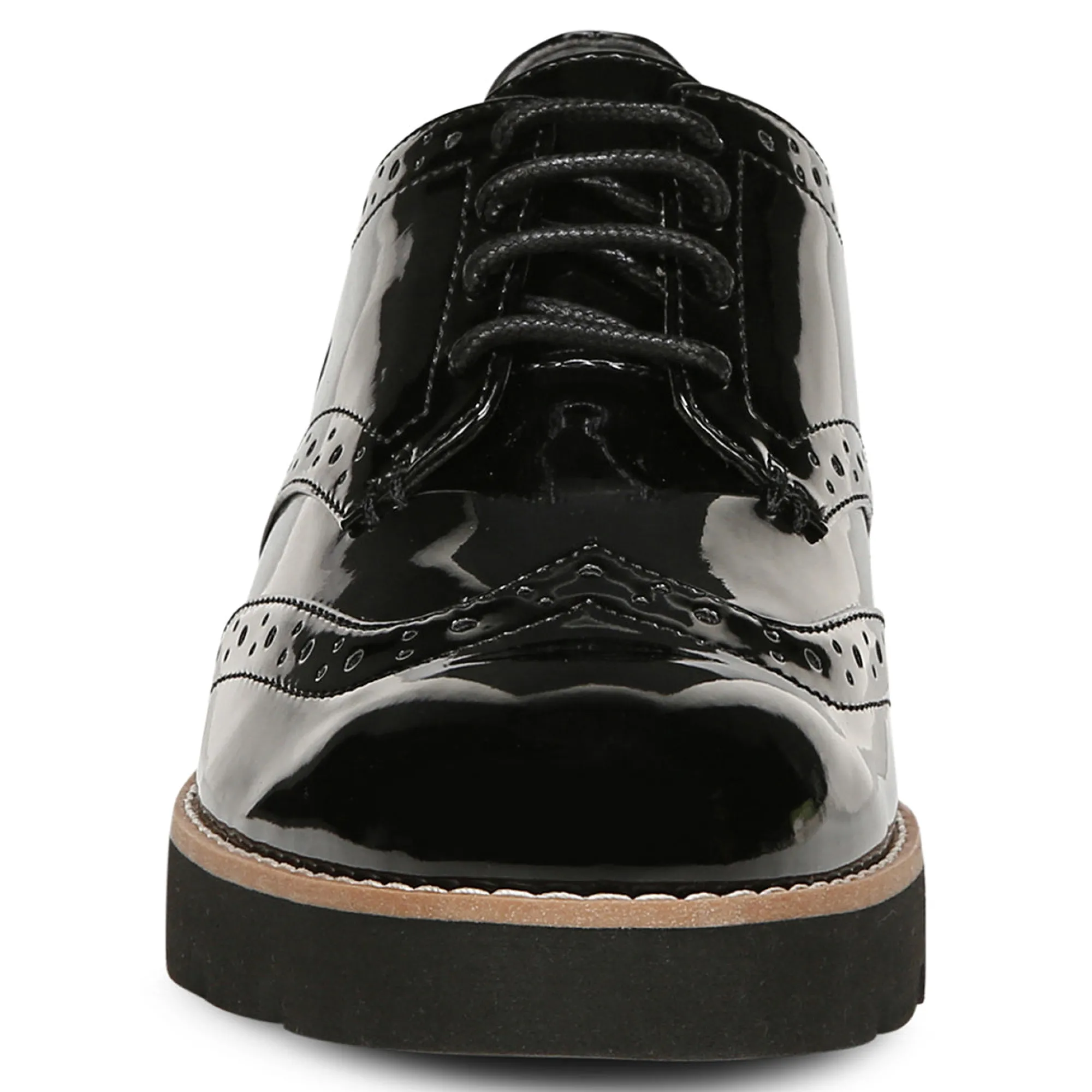 Outlet Vionic Alfina Oxford (Wide) Black Patent|Pewter Metallic