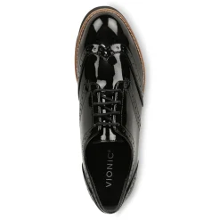 Outlet Vionic Alfina Oxford (Wide) Black Patent|Pewter Metallic