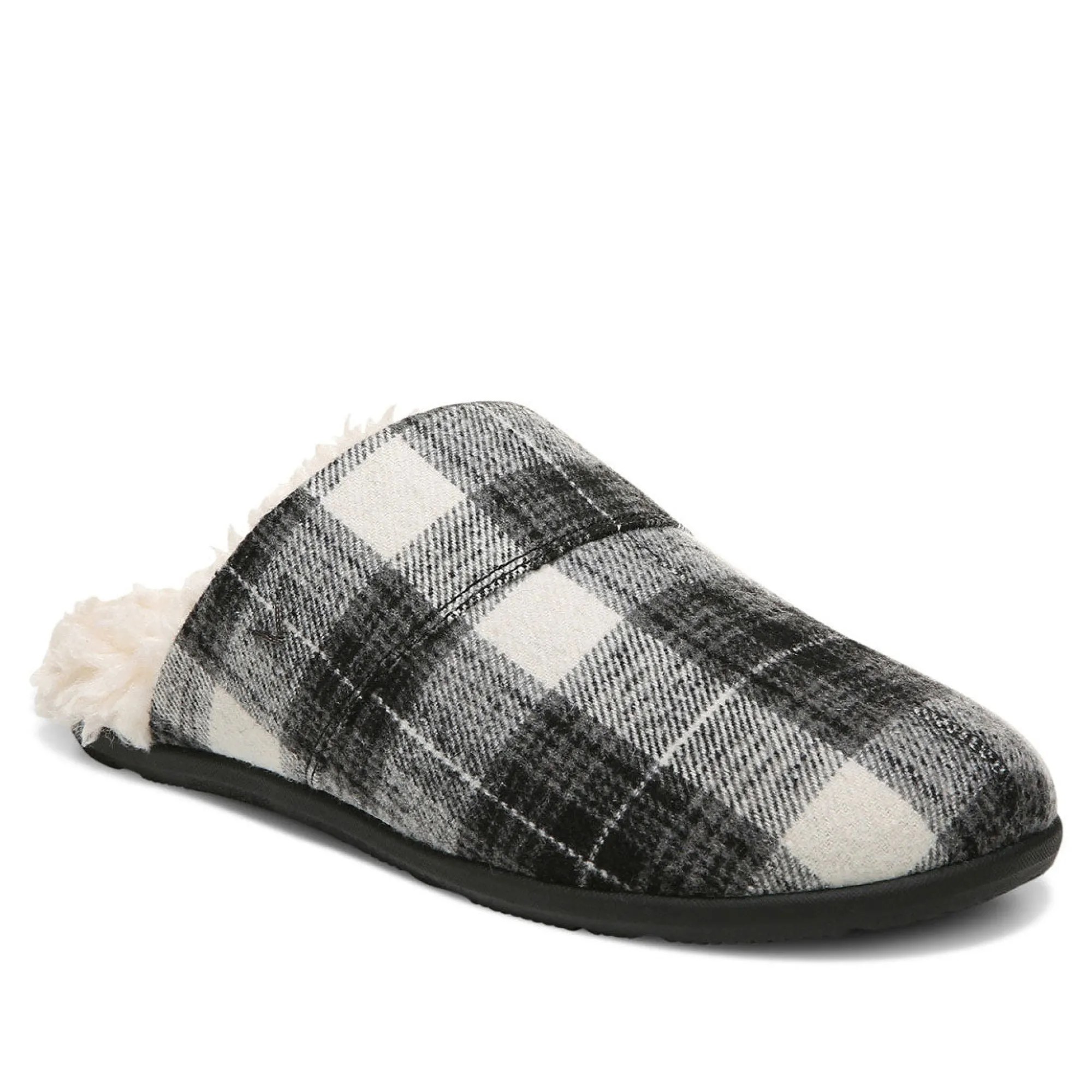 Discount Vionic Alfons Mule Slipper (Plaid) Black Plaid|Brown Plaid
