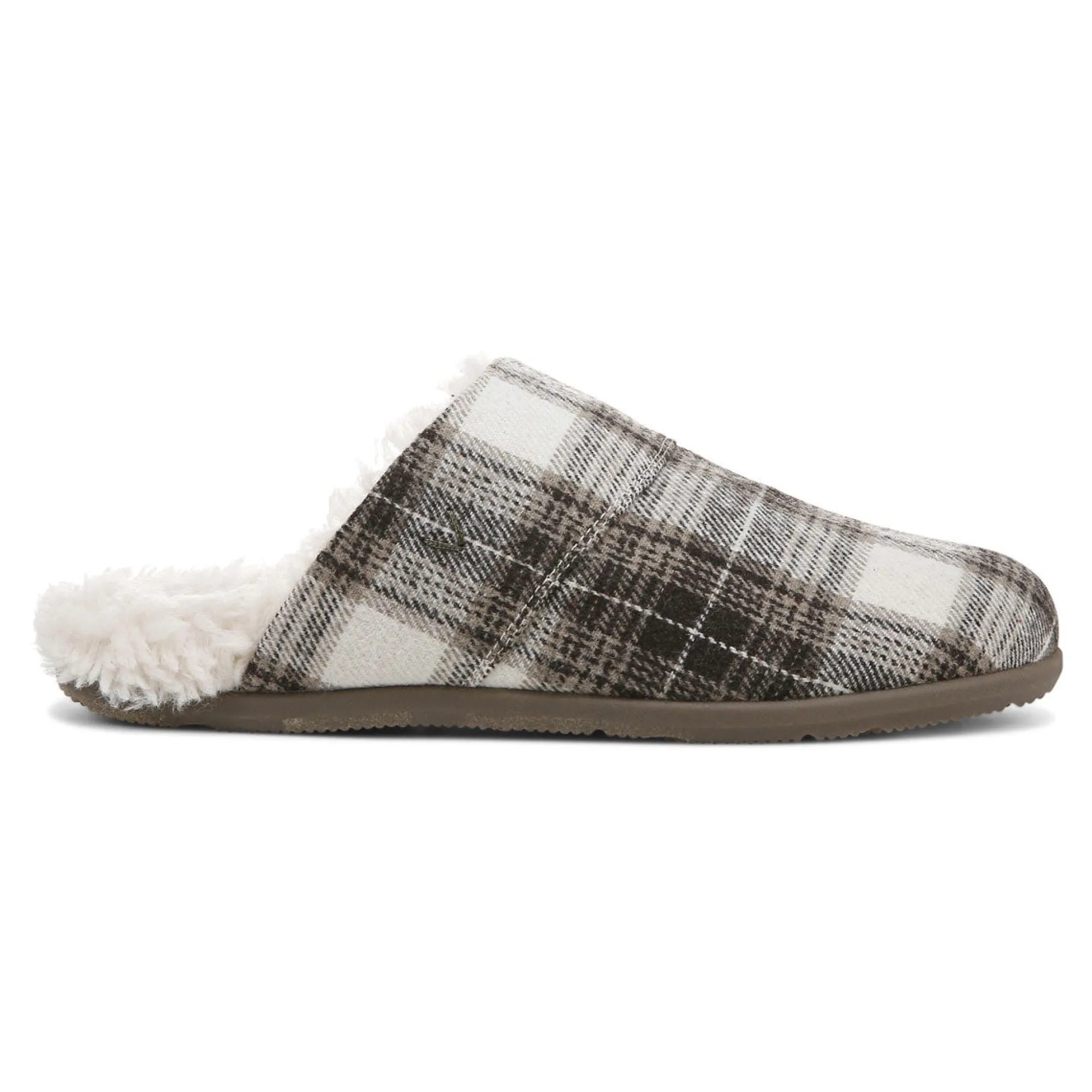 Discount Vionic Alfons Mule Slipper (Plaid) Black Plaid|Brown Plaid
