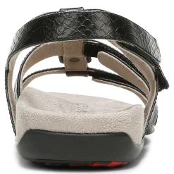 Outlet Vionic Amber Adjustable Sandal (Wide) Black Croco|Black Metallic|Black Snake|Gold Cork