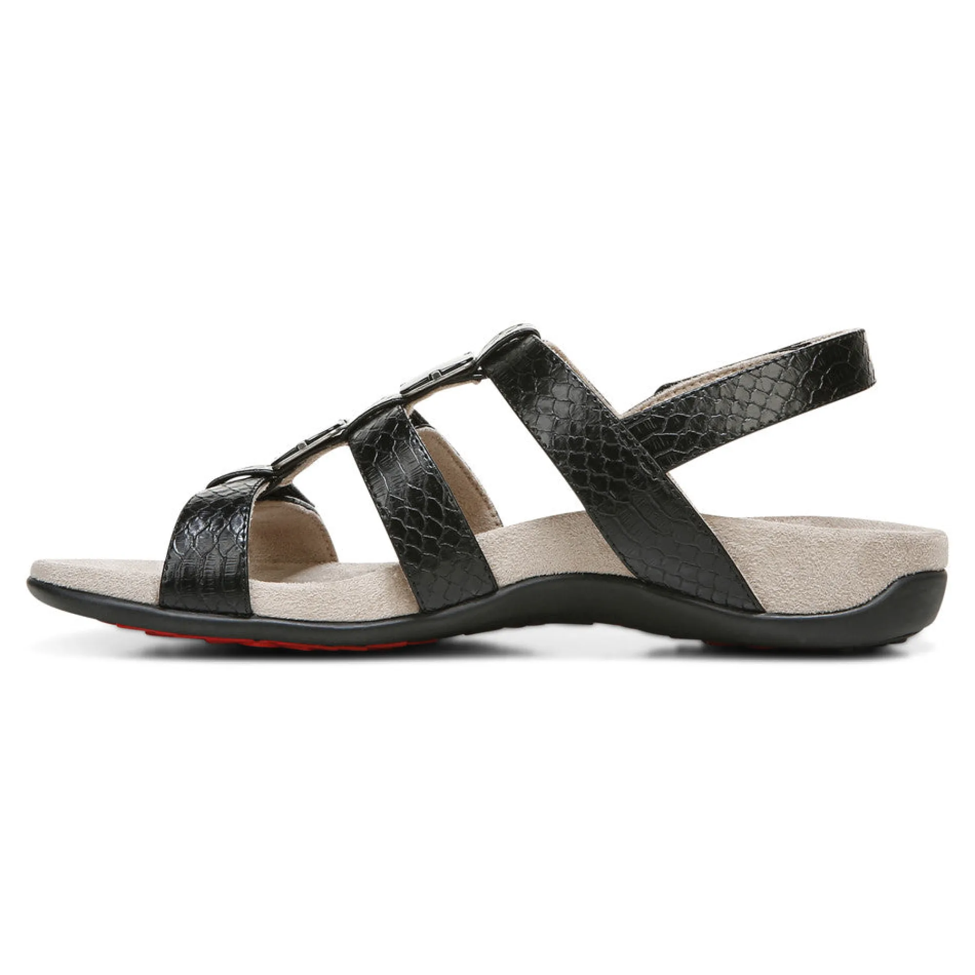 Outlet Vionic Amber Adjustable Sandal (Wide) Black Croco|Black Metallic|Black Snake|Gold Cork