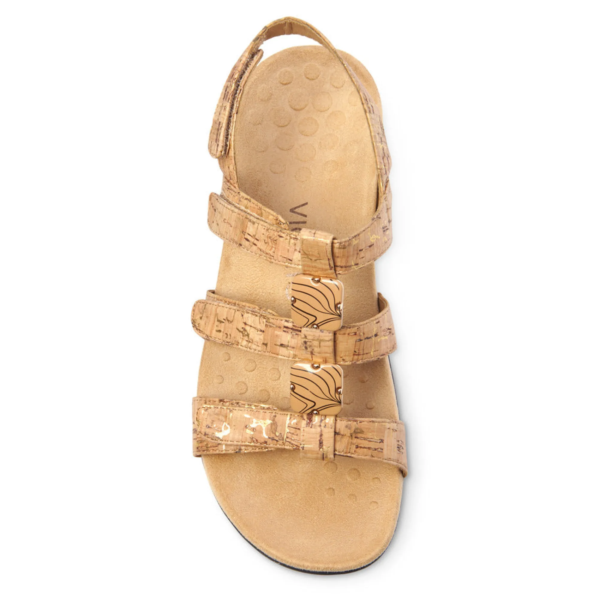 Outlet Vionic Amber Adjustable Sandal (Wide) Black Croco|Black Metallic|Black Snake|Gold Cork