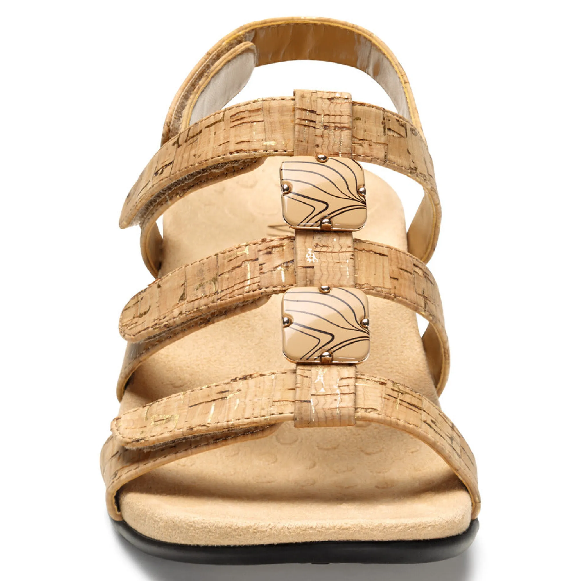 Outlet Vionic Amber Adjustable Sandal (Wide) Black Croco|Black Metallic|Black Snake|Gold Cork