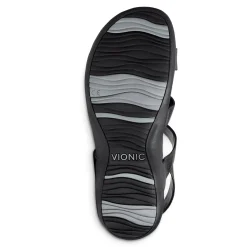 Outlet Vionic Amber Adjustable Sandal (Wide) Black Croco|Black Metallic|Black Snake|Gold Cork