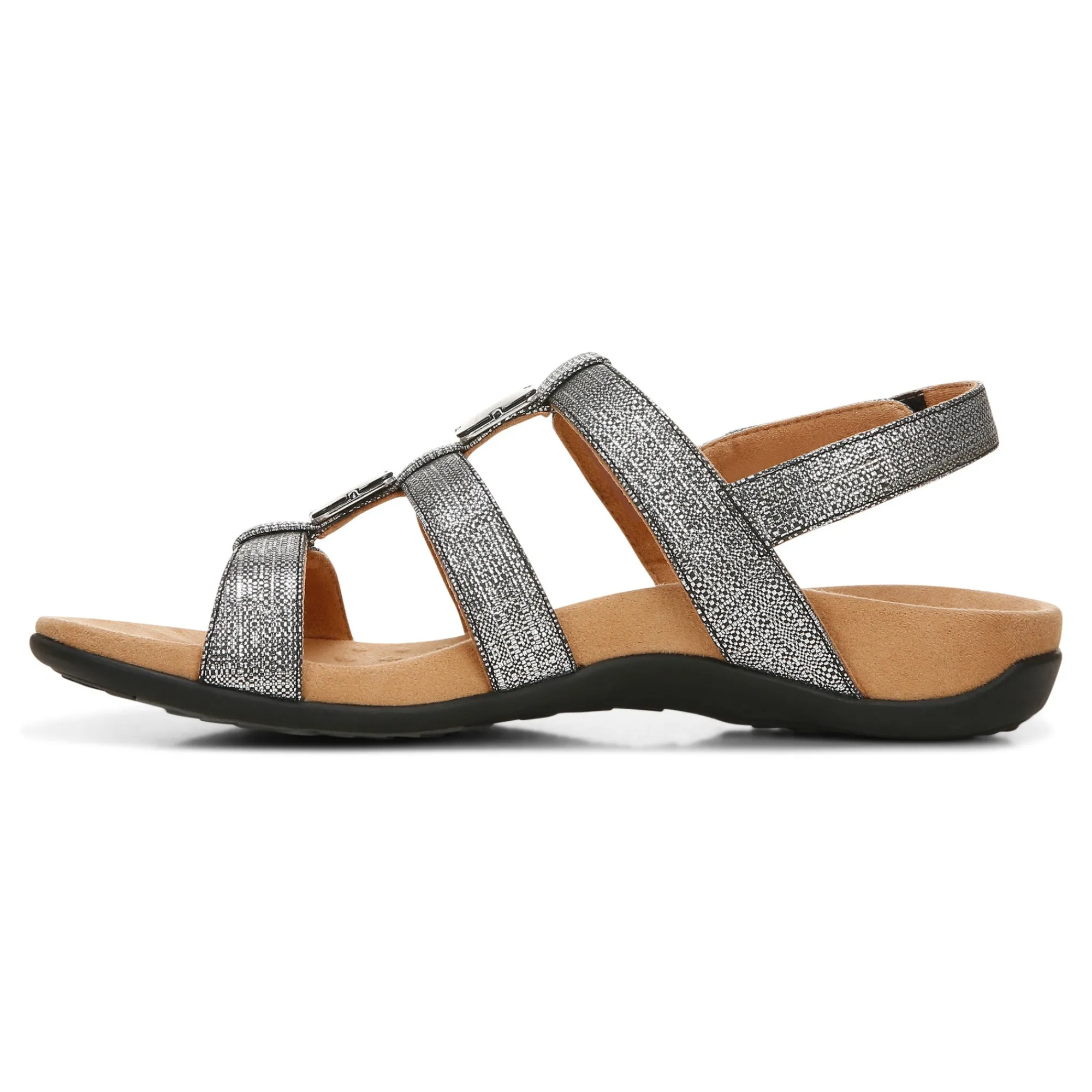 Outlet Vionic Amber Adjustable Sandal (Wide) Black Croco|Black Metallic|Black Snake|Gold Cork