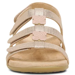 Outlet Vionic Amber Adjustable Sandal (Wide) Black Croco|Black Metallic|Black Snake|Gold Cork