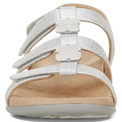 Best Sale Vionic Amber Metallic Adjustable Sandal Black Metallic|Rose Gold|Silver