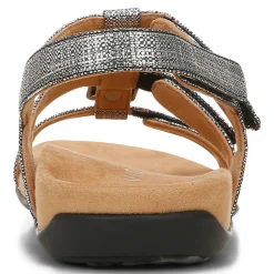 Best Sale Vionic Amber Metallic Adjustable Sandal Black Metallic|Rose Gold|Silver