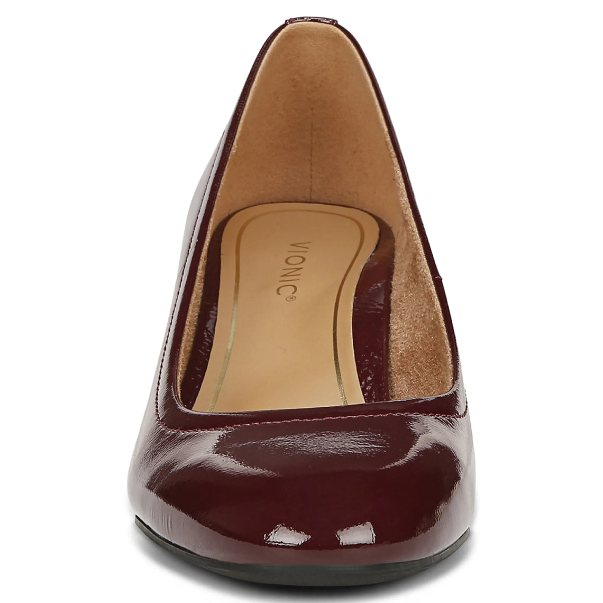 Clearance Vionic Carmel Heel Black|Black Patent Leopard|Crimson Red|Pewter Metallic