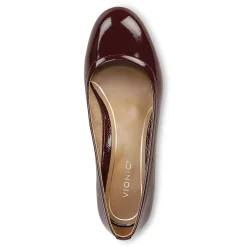 Clearance Vionic Carmel Heel Black|Black Patent Leopard|Crimson Red|Pewter Metallic