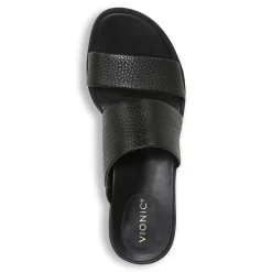 Discount Vionic Ivelle Kitten Heel Black Tumbled Leather|Macaroon