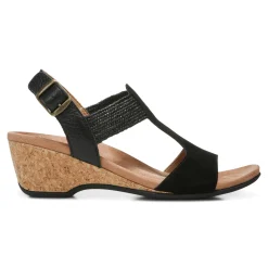 Clearance Vionic Kaytie Wedge Sandal Black|Blue Haze|Clay|Semolina