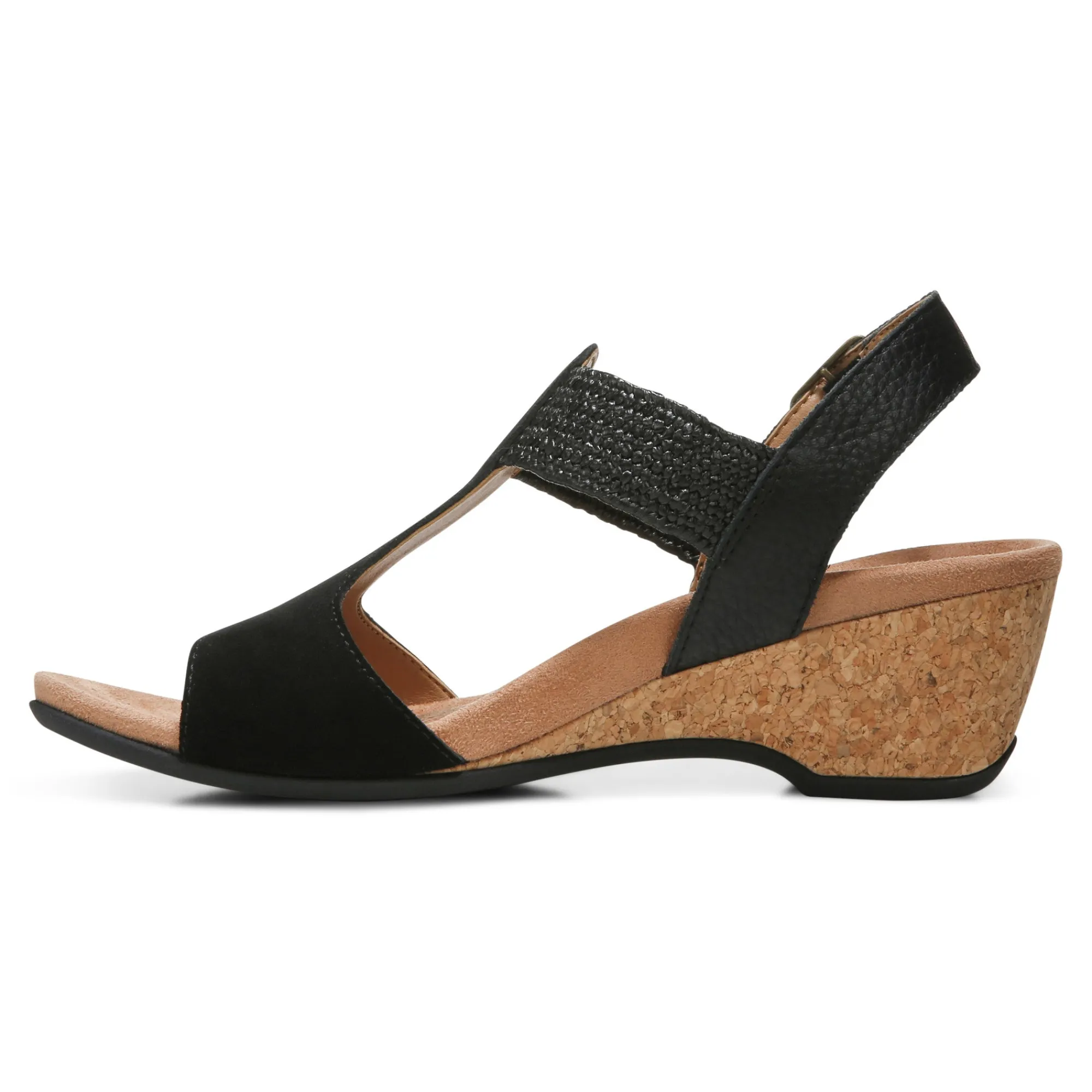 Online Vionic Kaytie Wedge Sandal Black|Blue Haze|Clay|Semolina