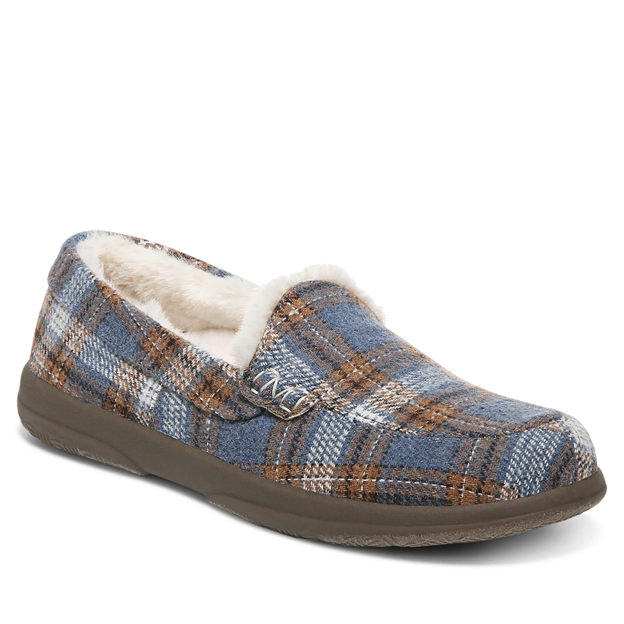 Store Vionic Lynez Slipper Ii Blue Plaid|Cloud Pink|Fuji Apple|Semolina