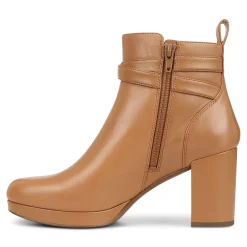 Fashion Vionic Nella Ankle Boot Black Leather|Camel Leather