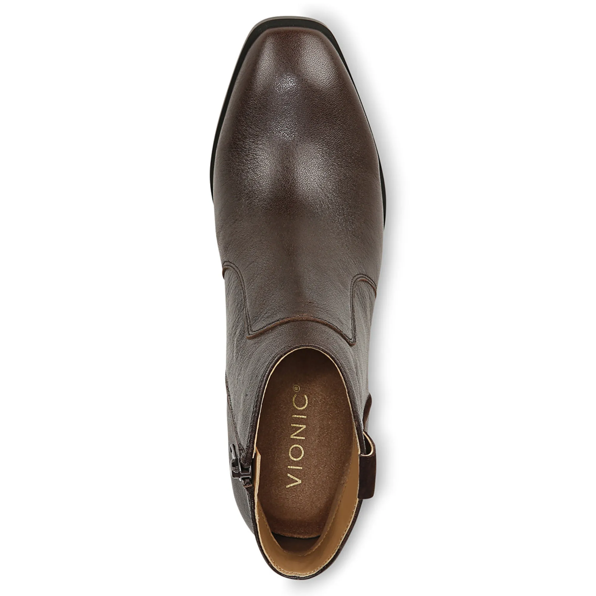 New Vionic Regan Ankle Bootie Black Vintage Lthr|Chocolate Vintage Lthr|Greige Vintage