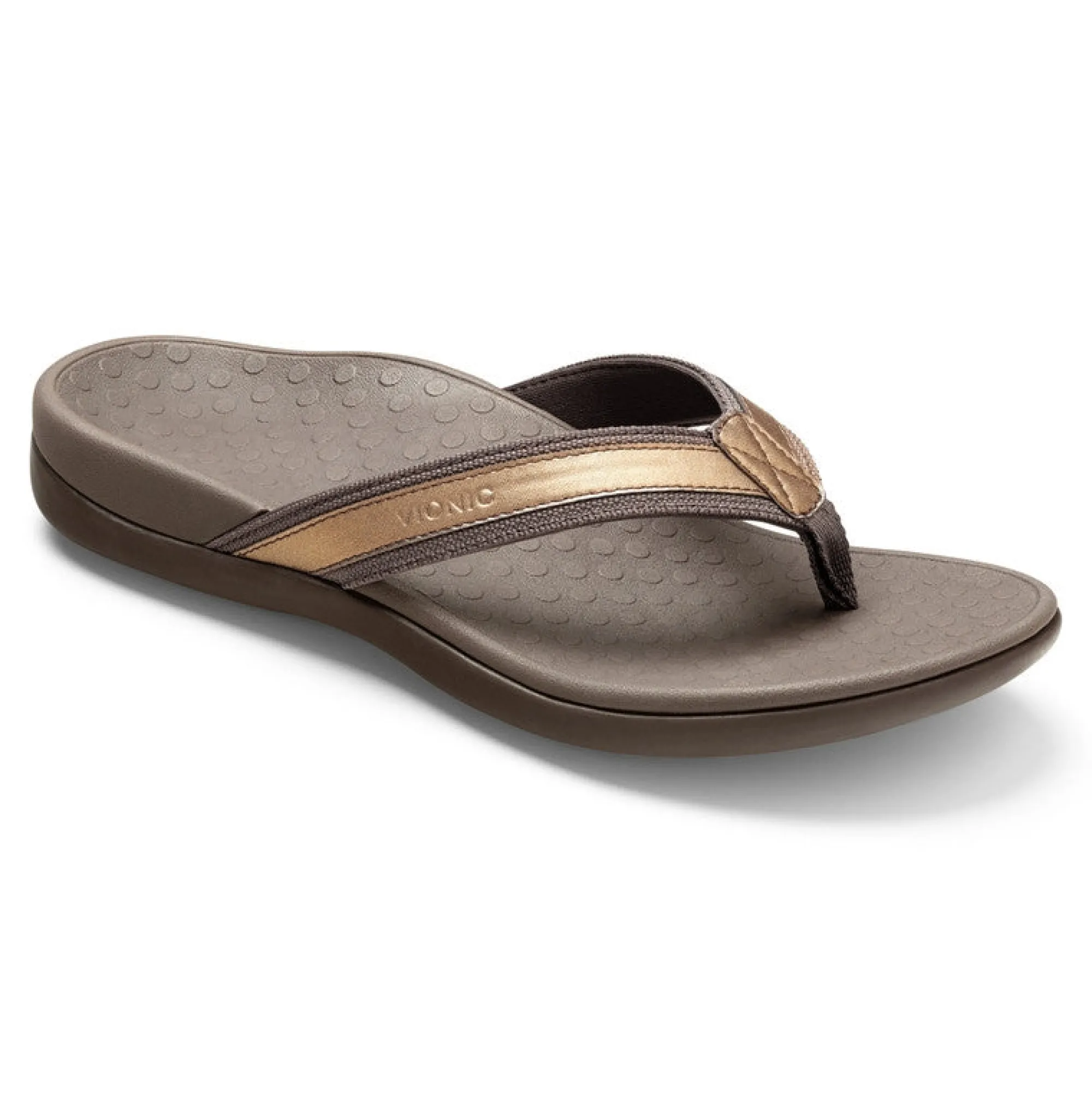 Outlet Vionic Tide Ii Toe Post Sandal Black|Bronze|Gold Cork|Lichen