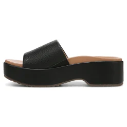 Fashion Vionic Trista Platform Sandal Black Tumbled|Cream