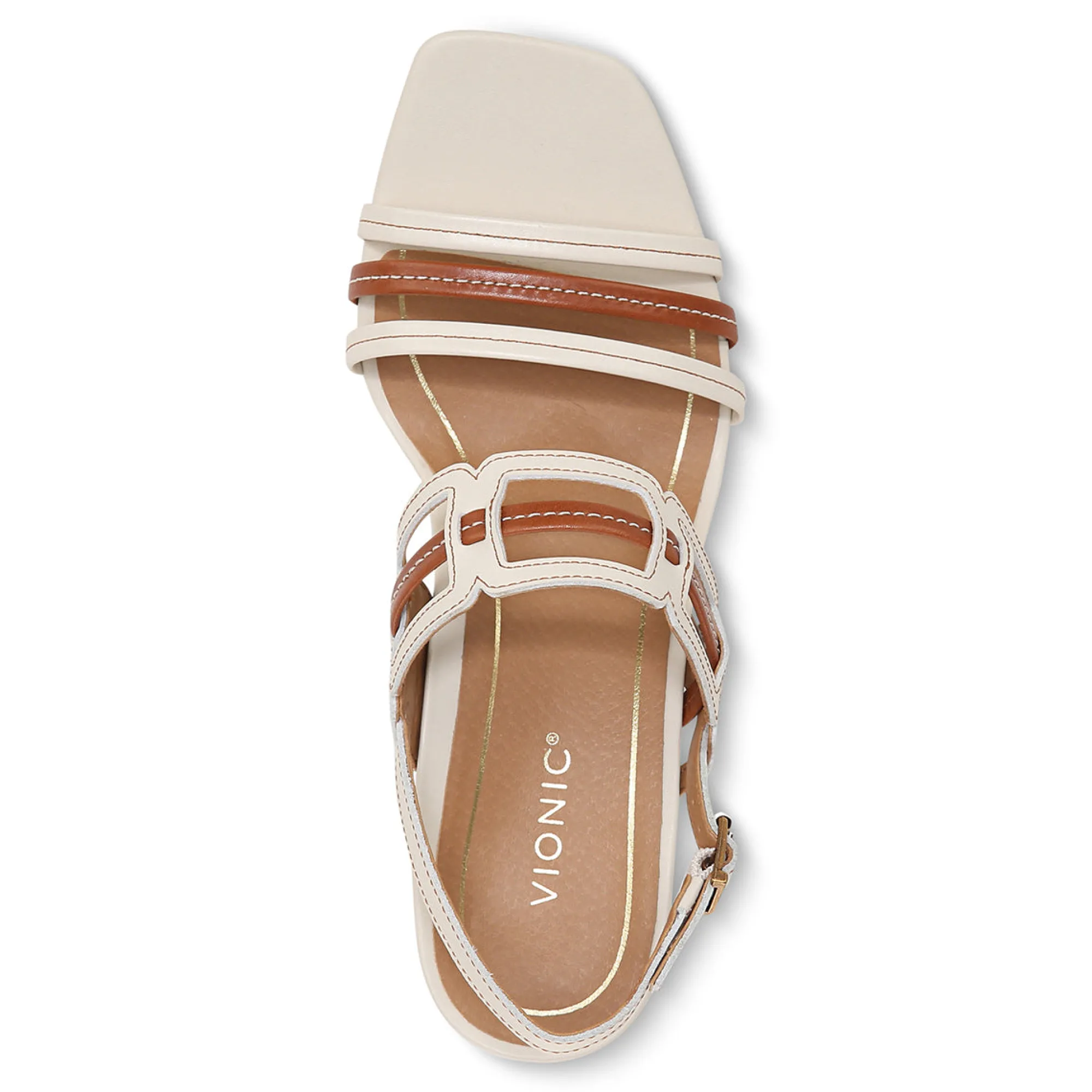 Clearance Vionic Zaphira Heeled Sandal Tan|Black|Cream